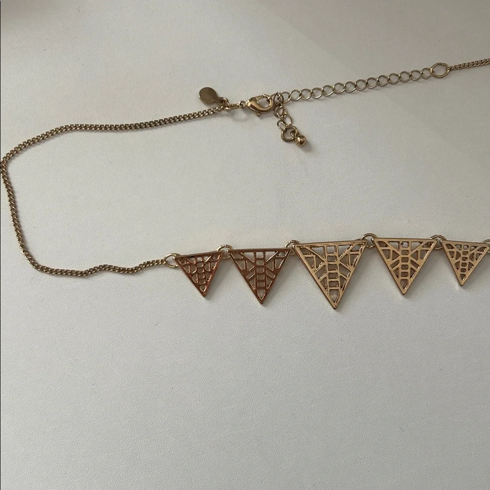 Charming Charlie Gold Triangle Pendant Necklace